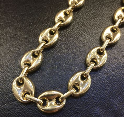 14k gucci link chain diamond cut|gucci puffed mariner chain link.